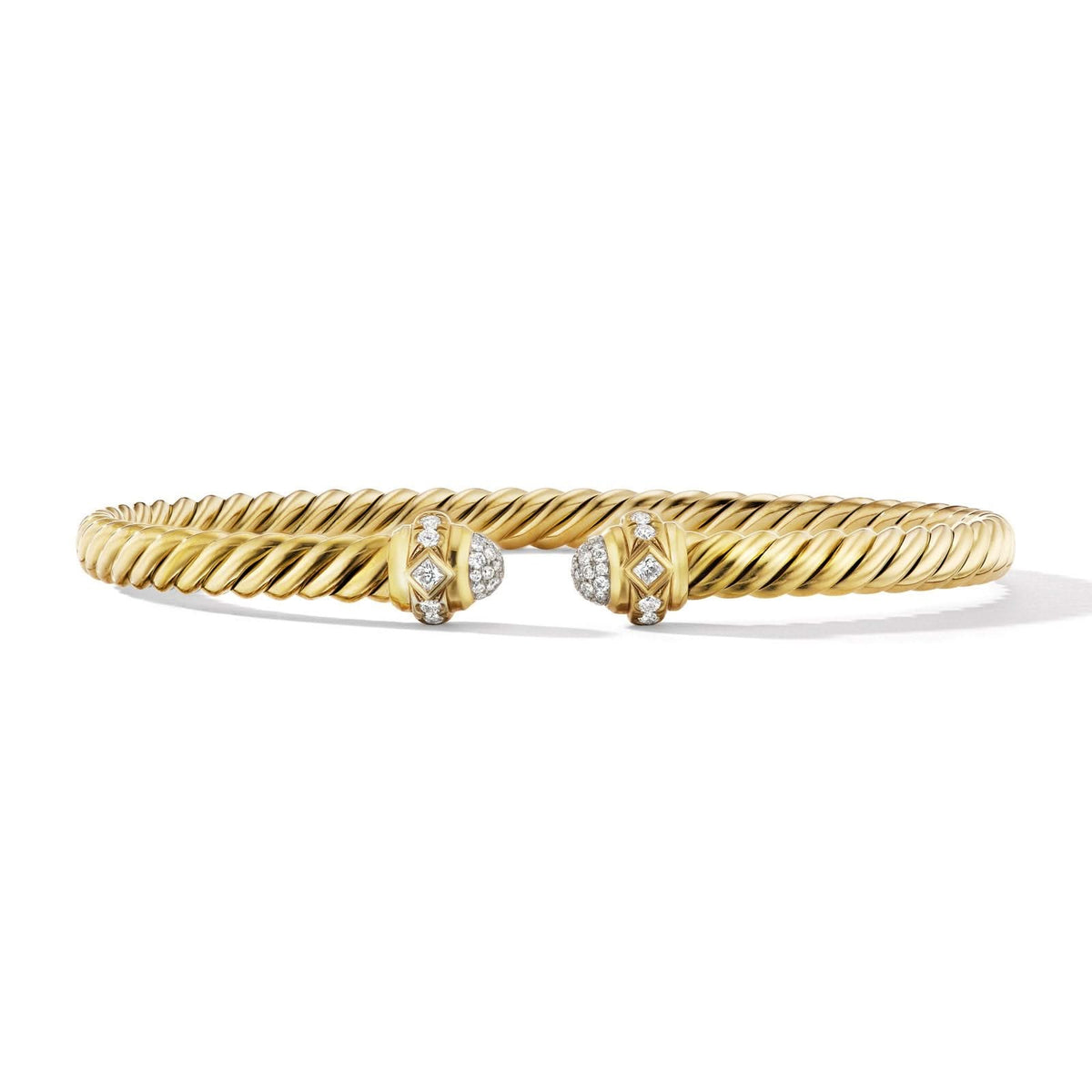 DAVID YURMAN Renaissance® Oval Cablespira Bracelet in 18K Yellow Gold with Diamonds, 4.5mm