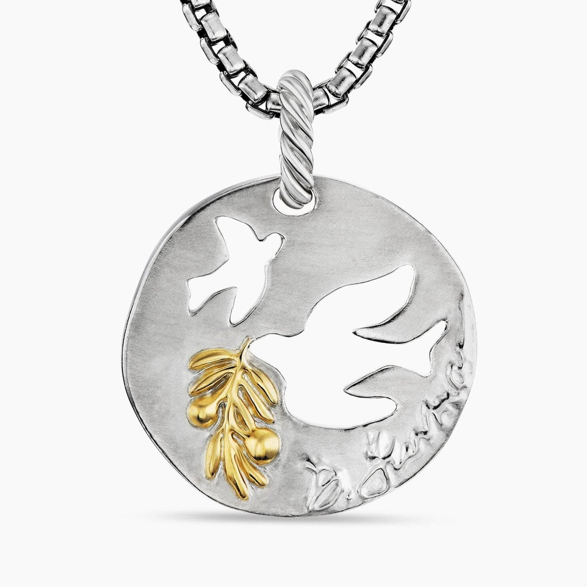 DAVID YURMAN DY Elements® Dove Pendant in Sterling Silver with 18K Yellow Gold, 26.3mm