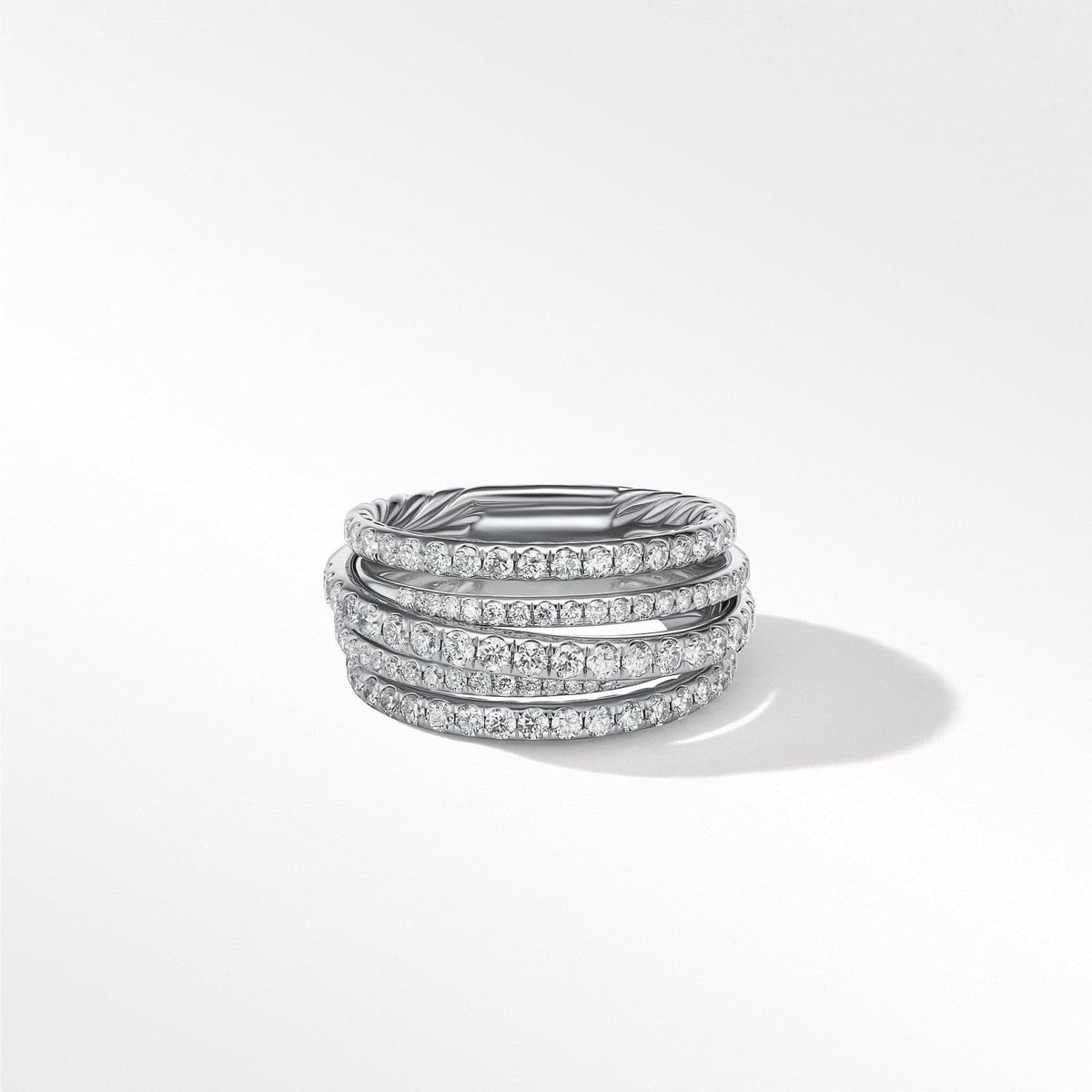 DAVID YURMAN Pavé Crossover Ring in 18K White Gold with Diamonds, 11mm