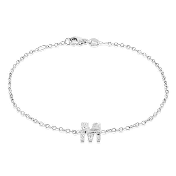 MY STORY Marlowe Fluted Mini "M" Initial Bracelet