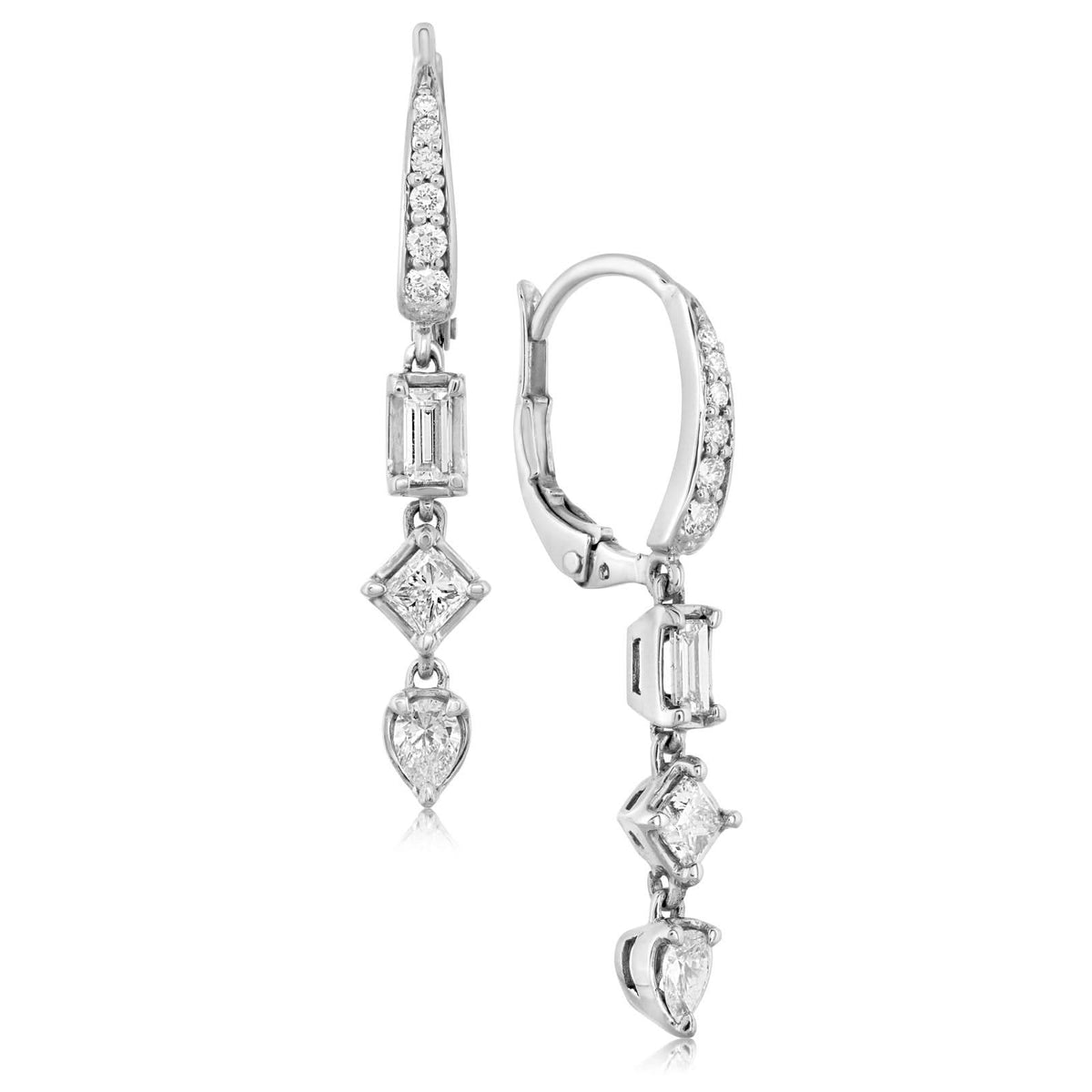PENNY PREVILLE Classic Mixed Diamond Drop Earrings