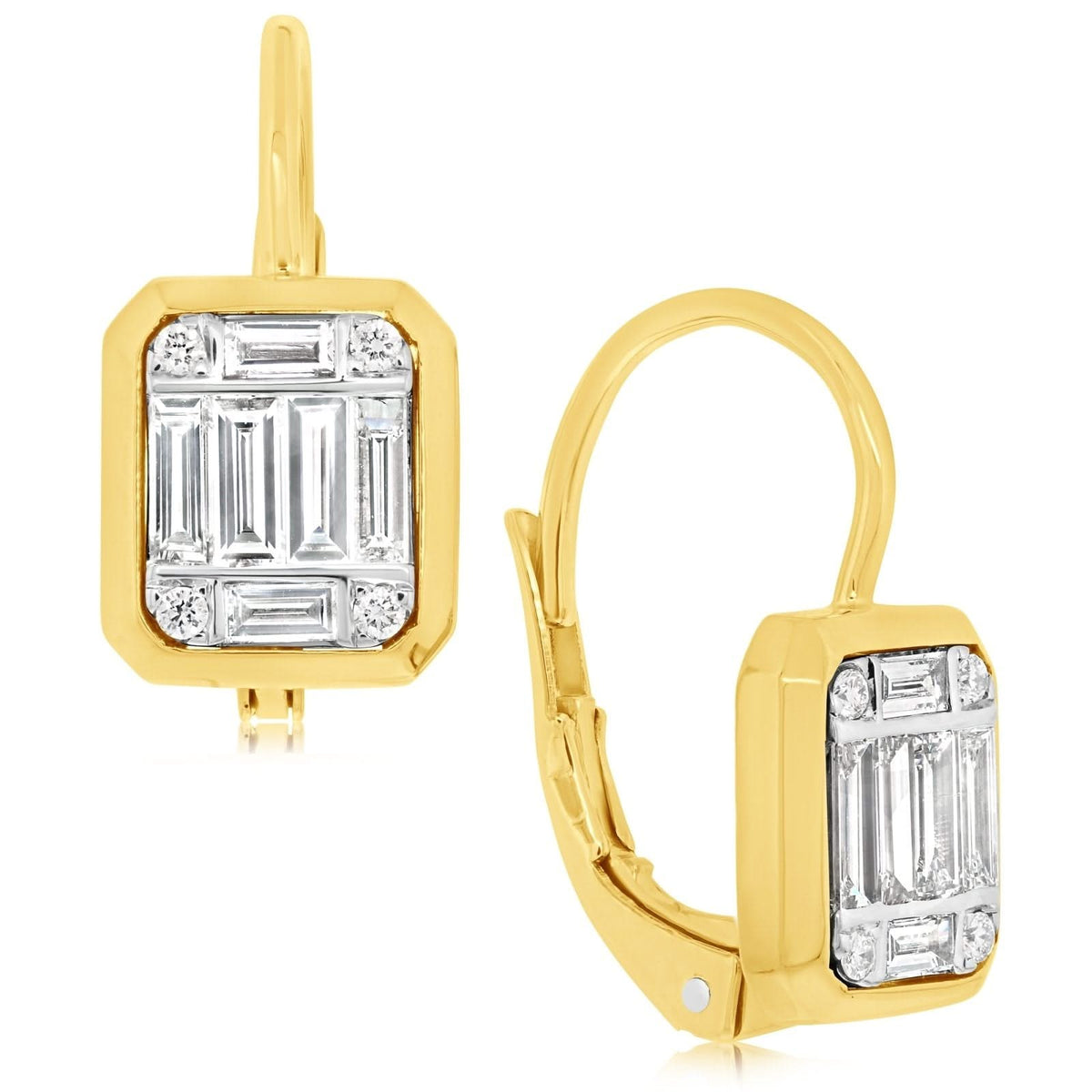 PENNY PREVILLE Emerald Cut Illusion Diamond Earrings