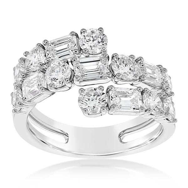 Mixed Diamond Wrap Ring