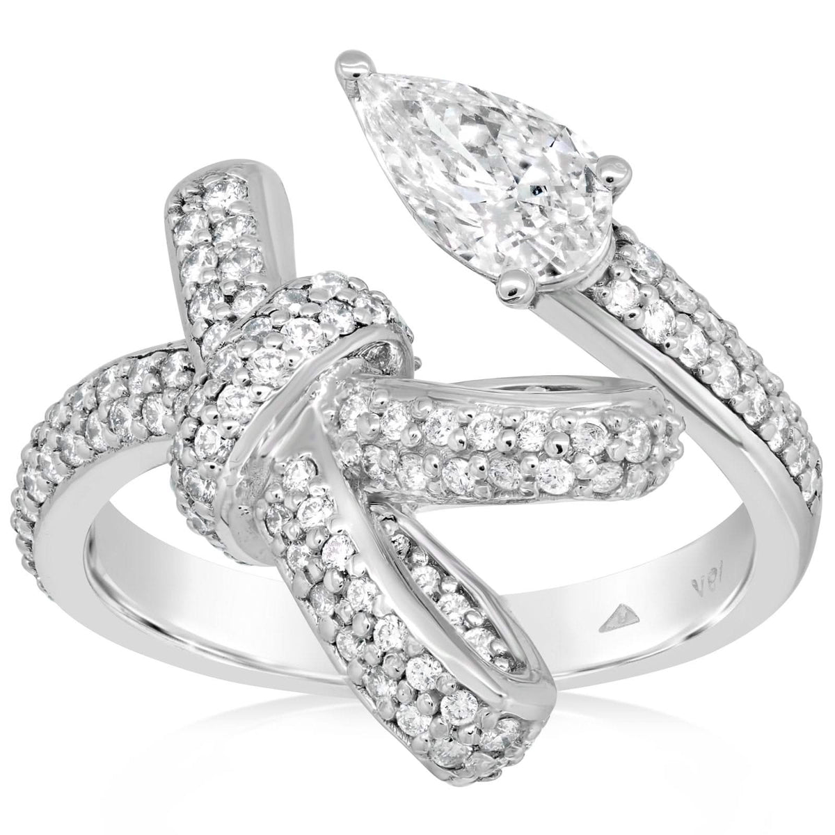 Diamond Bypass Bow Ring