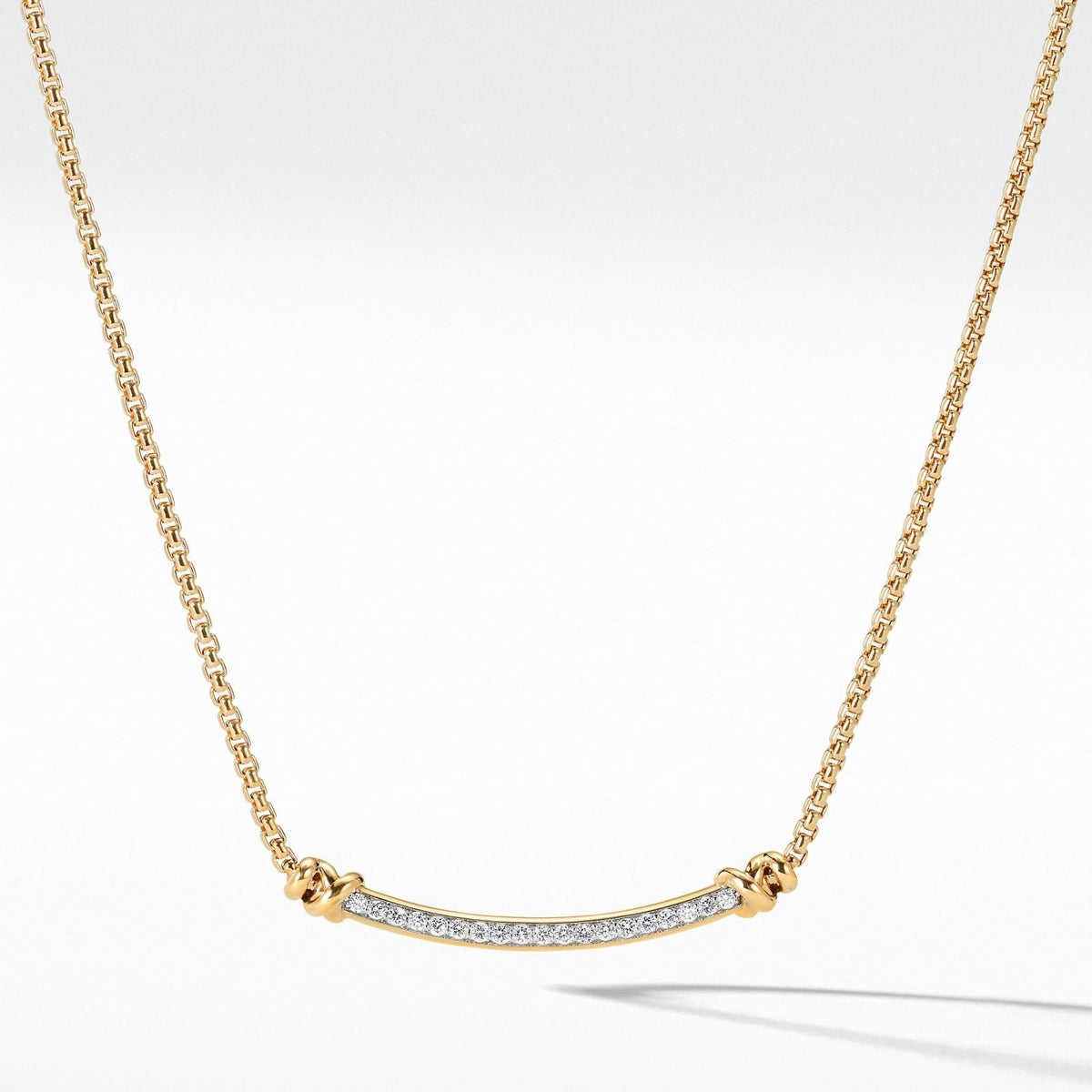 DAVID YURMAN Petite Helena Wrap Station Necklace in 18K Yellow Gold with Diamonds, 29mm