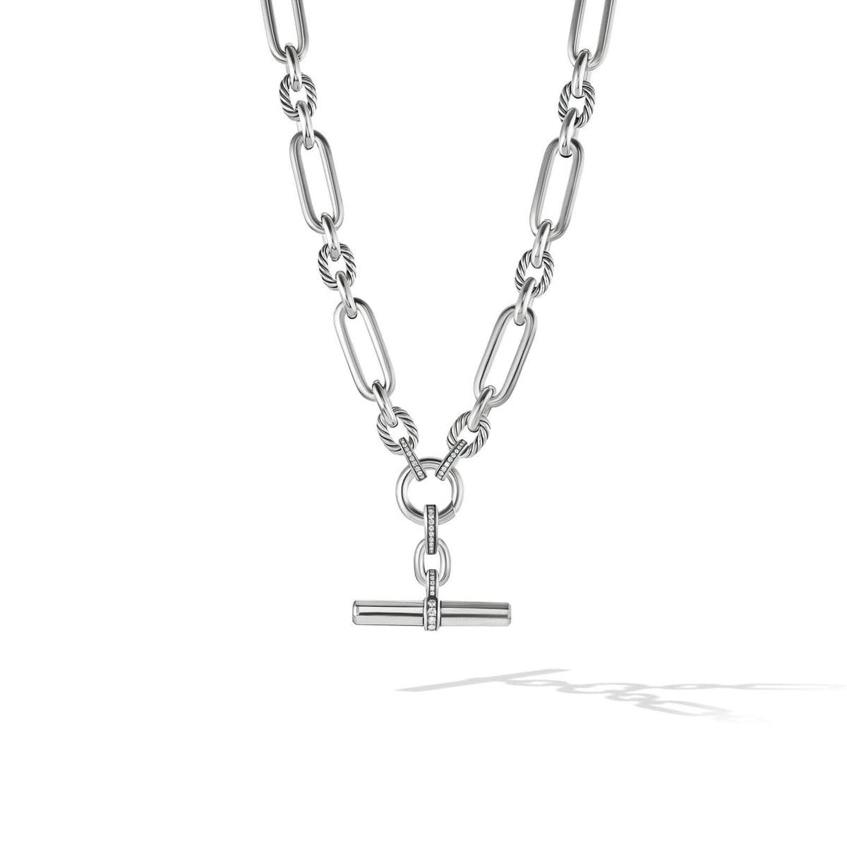 DAVID YURMAN Lexington Chain Necklace in Sterling Silver with Diamonds, 9.8mm