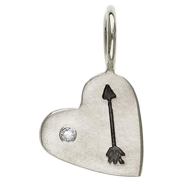 HEATHER B. MOORE Mini Diamond Arrow Heart Charm