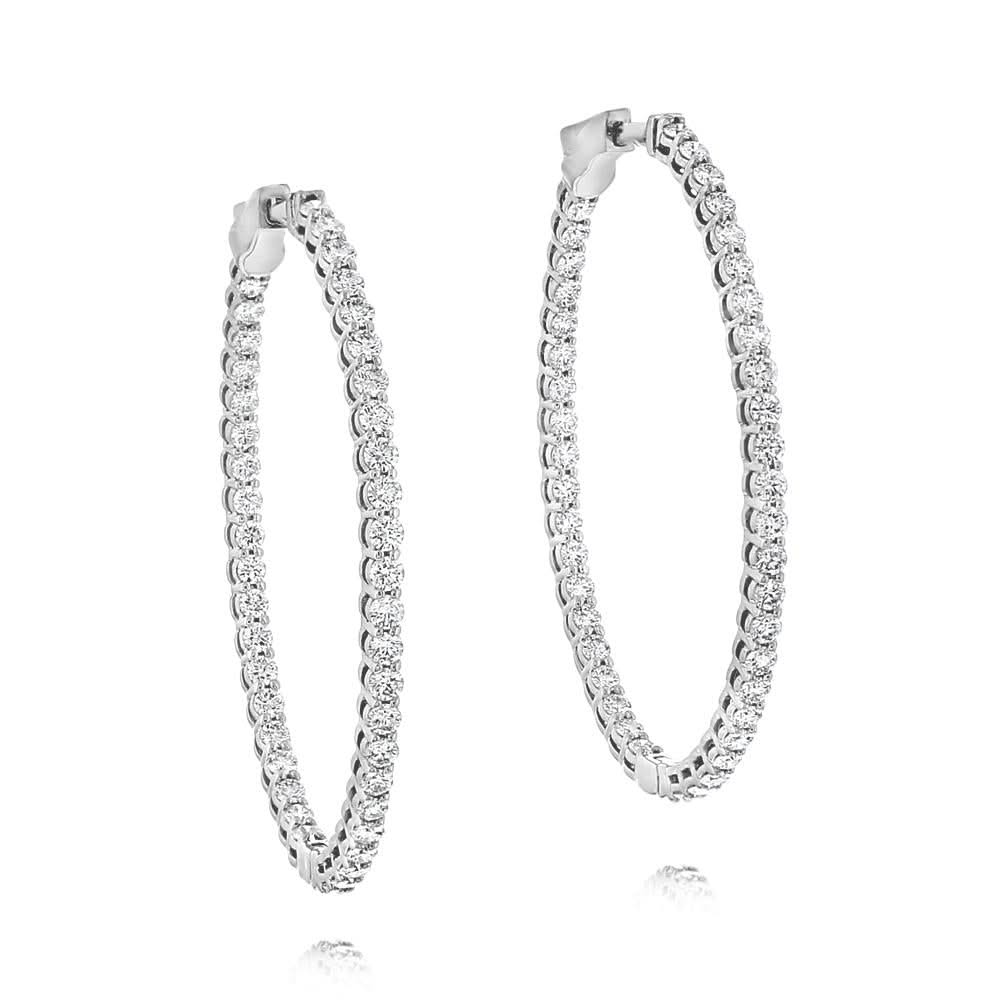 Diamond Inside Outside Hoops