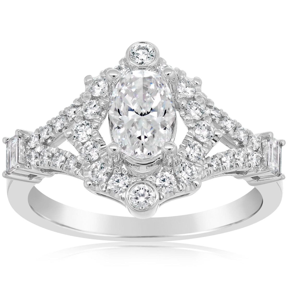 Split Shank Vintage Halo Diamond Ring Setting