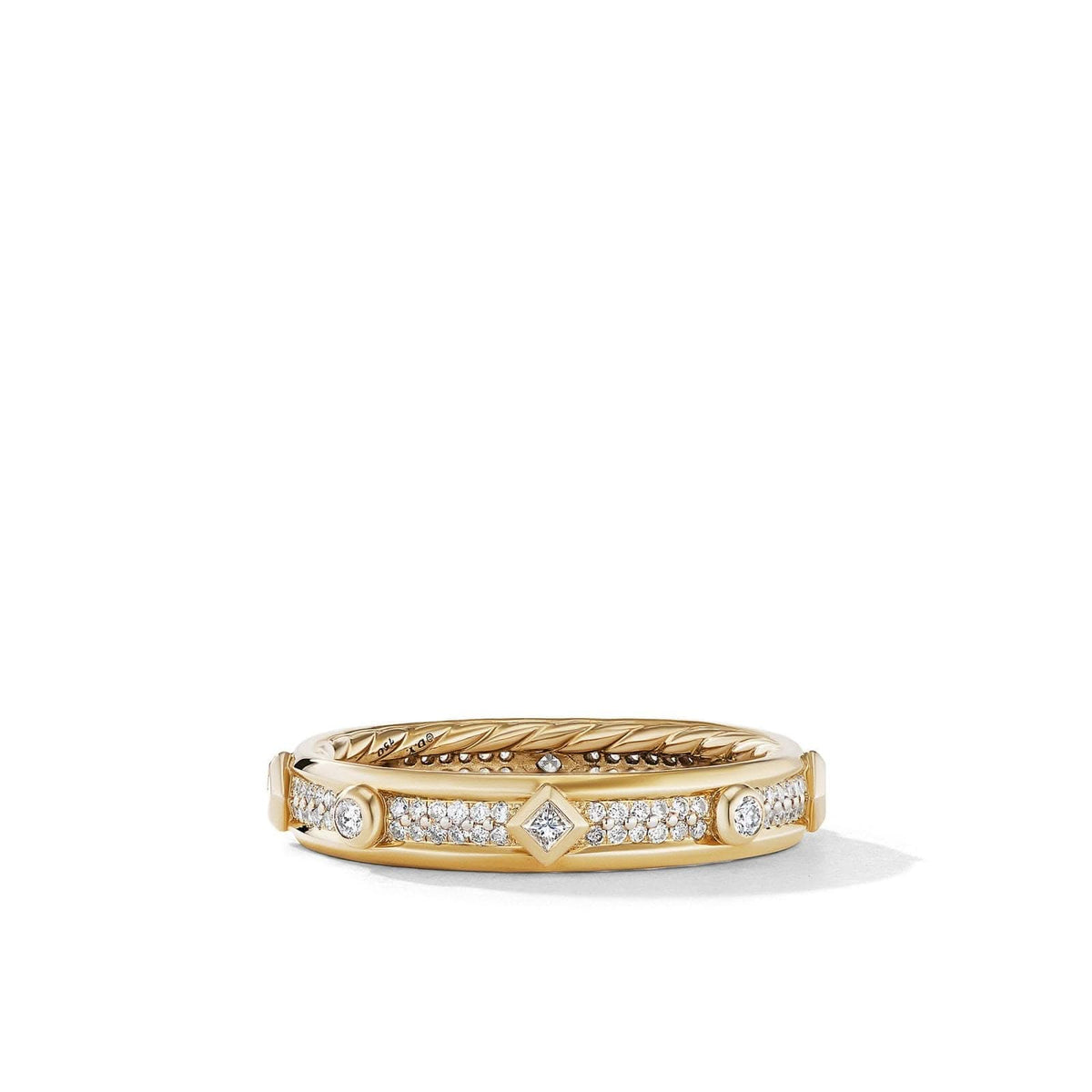 DAVID YURMAN Modern Renaissance Band Ring in 18K Yellow Gold with Diamonds, 4mm