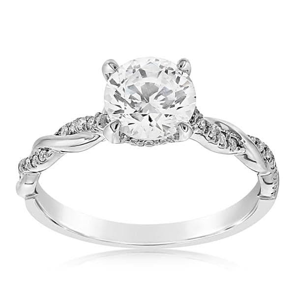 Twisted Diamond Engagement Ring Setting