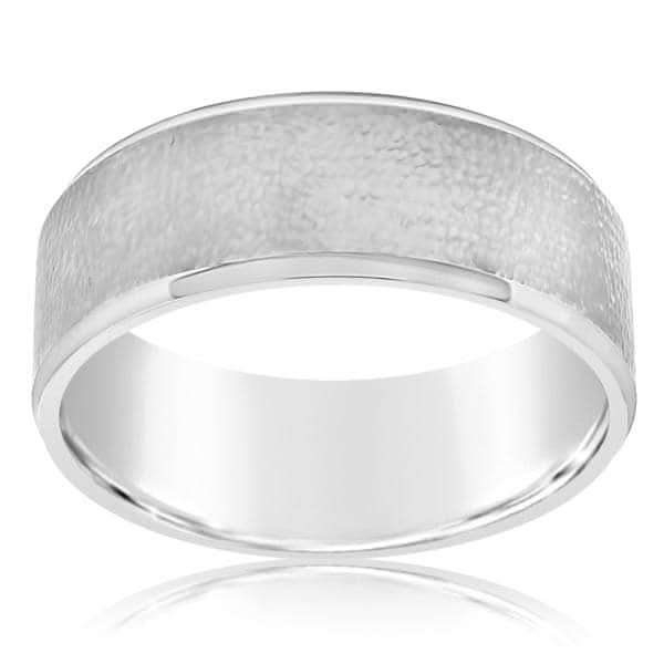 Tumbled Rock Finish Wedding Band
