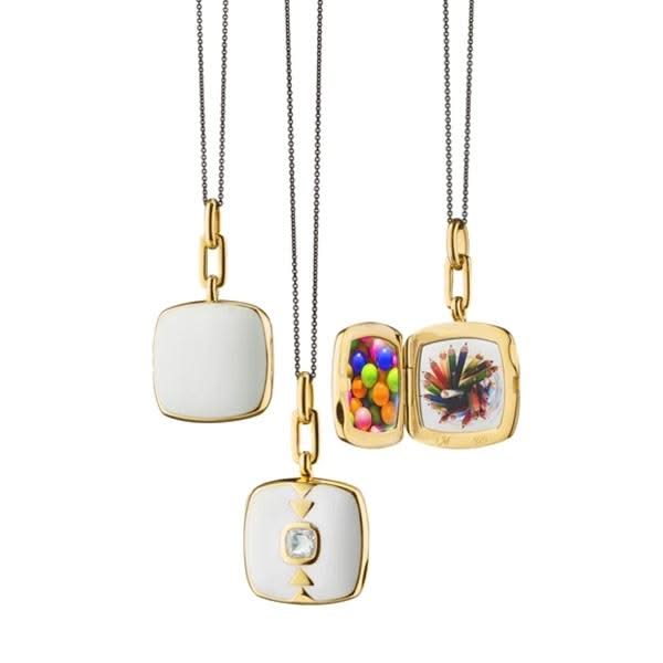 MONICA RICH KOSANN White Enamel Locket