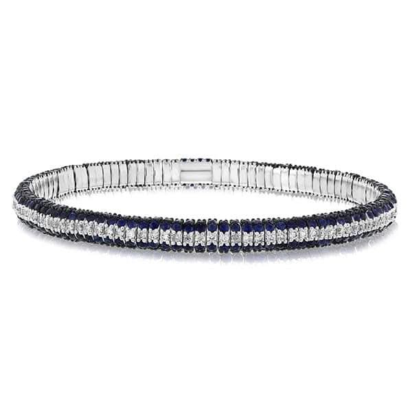 ROBERTO DEMEGLIO Giotto Seven Row Sapphire & Diamond Stretch Bracelet