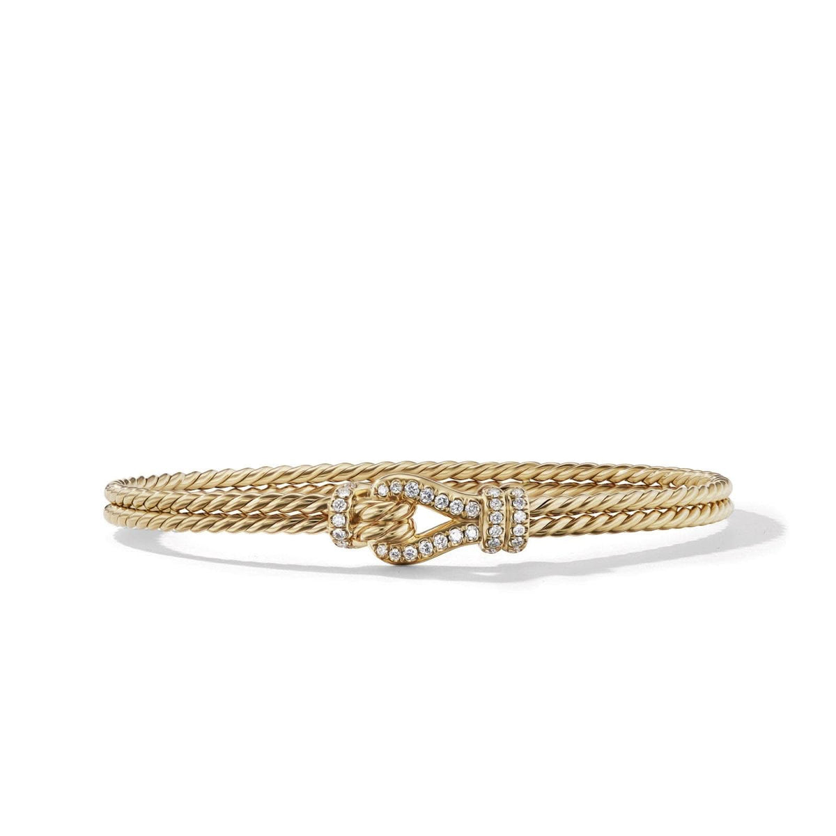 DAVID YURMAN Thoroughbred Loop Bracelet in 18K Yellow Gold with Diamonds, 4.5mm