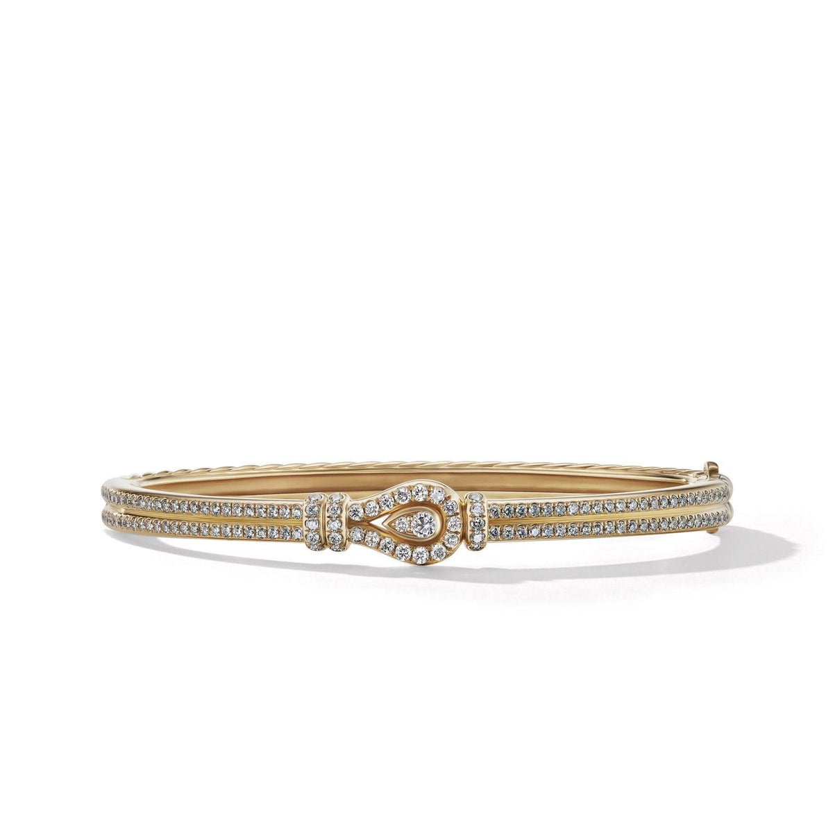 DAVID YURMAN Thoroughbred Loop Bracelet in 18K Yellow Gold with Full Pavé Diamonds, 4.5mm
