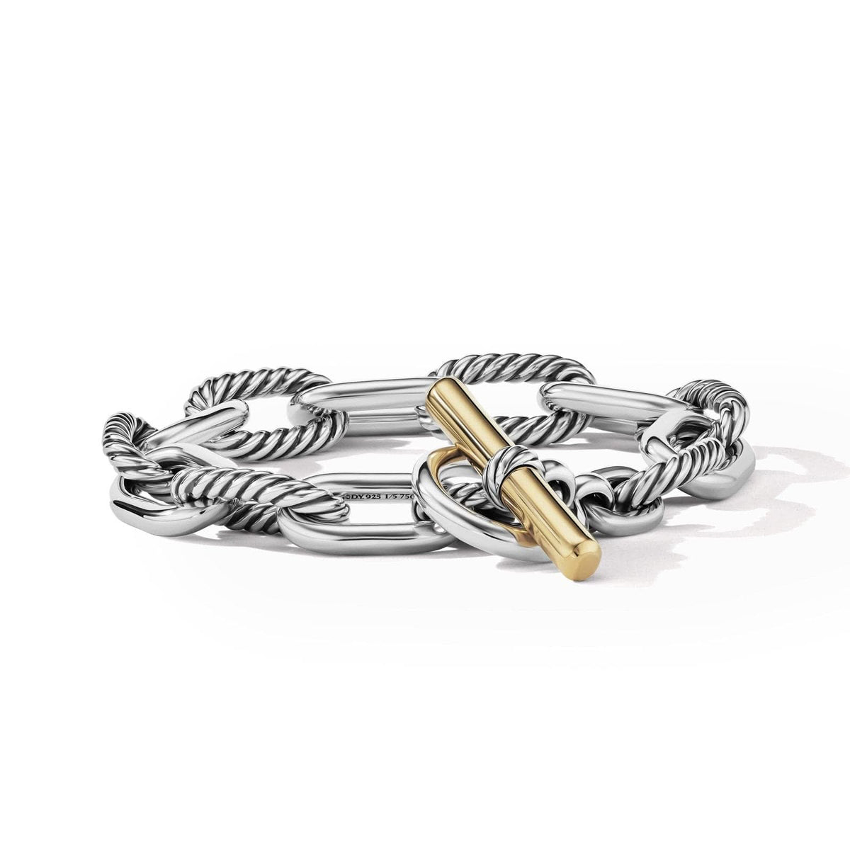 DAVID YURMAN DY Madison® Toggle Chain Bracelet in Sterling Silver with 18K Yellow Gold, 11mm