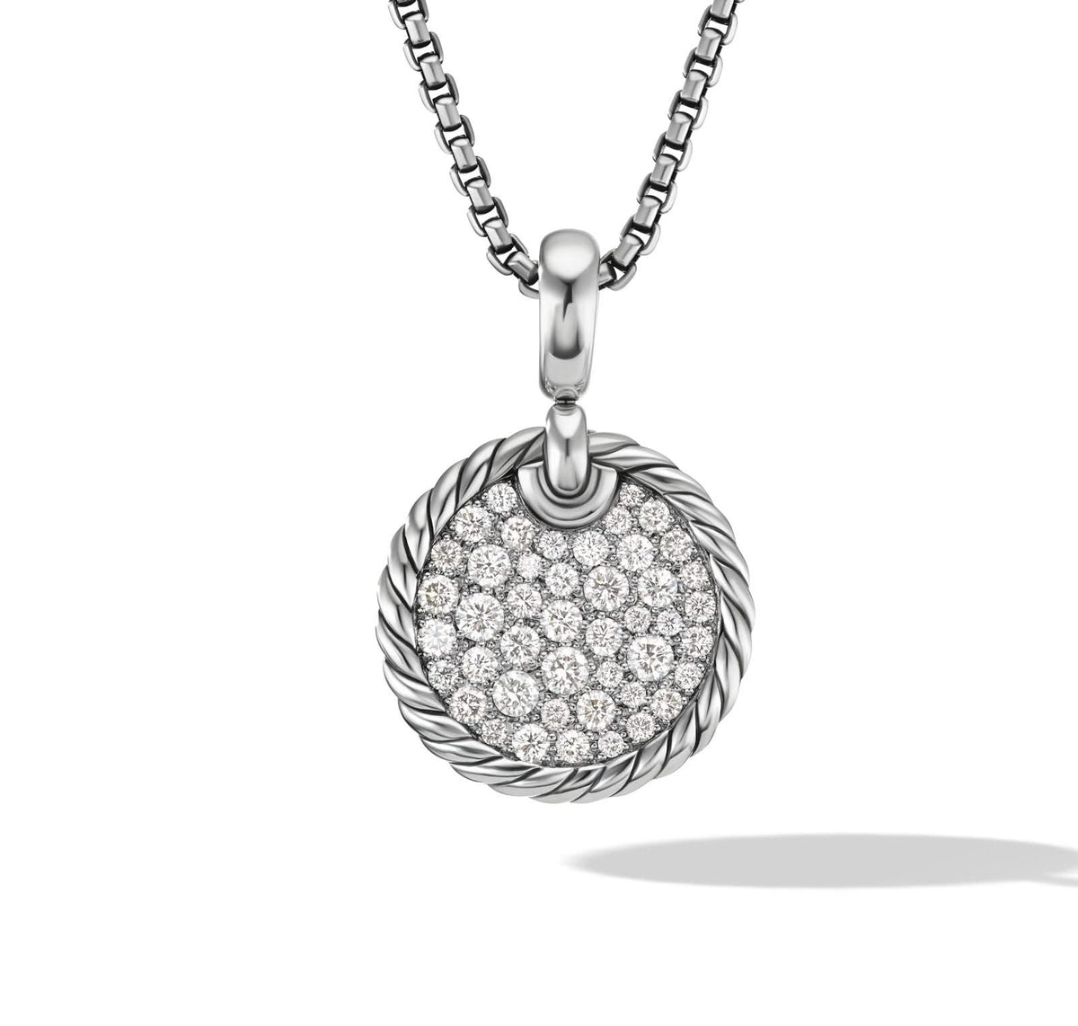 DAVID YURMAN DY Elements® Disc Pendant in Sterling Silver with Diamonds, 17.5mm