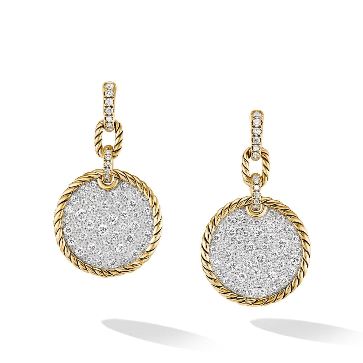 DAVID YURMAN DY Elements® Convertible Drop Earrings in 18K Yellow Gold with Diamonds, 38.3mm
