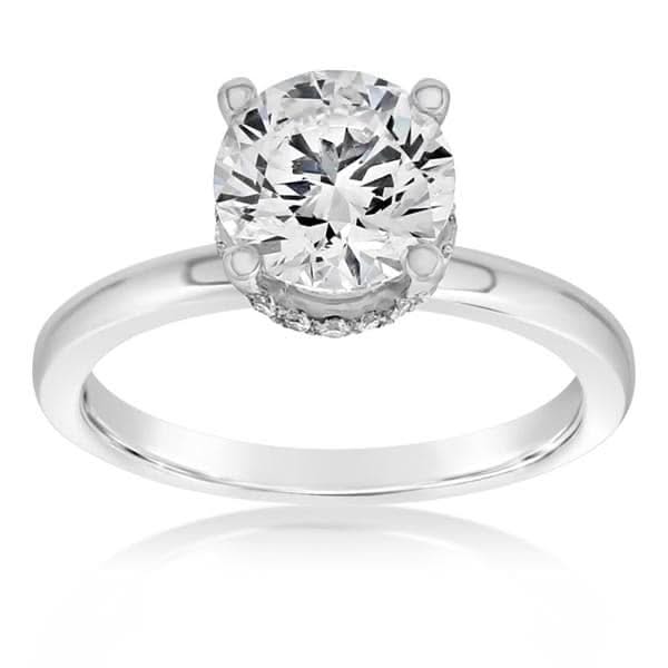 Reverse Halo Diamond Engagement Ring Setting