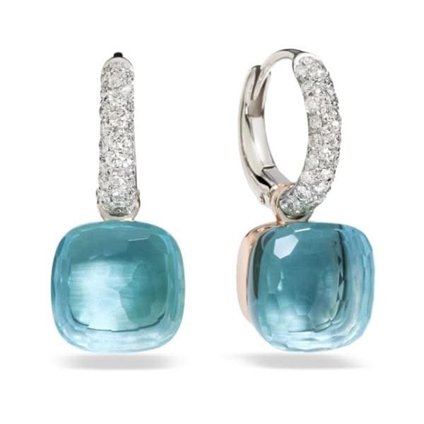 POMELLATO Nudo Blue Topaz & Diamond Drop Earrings