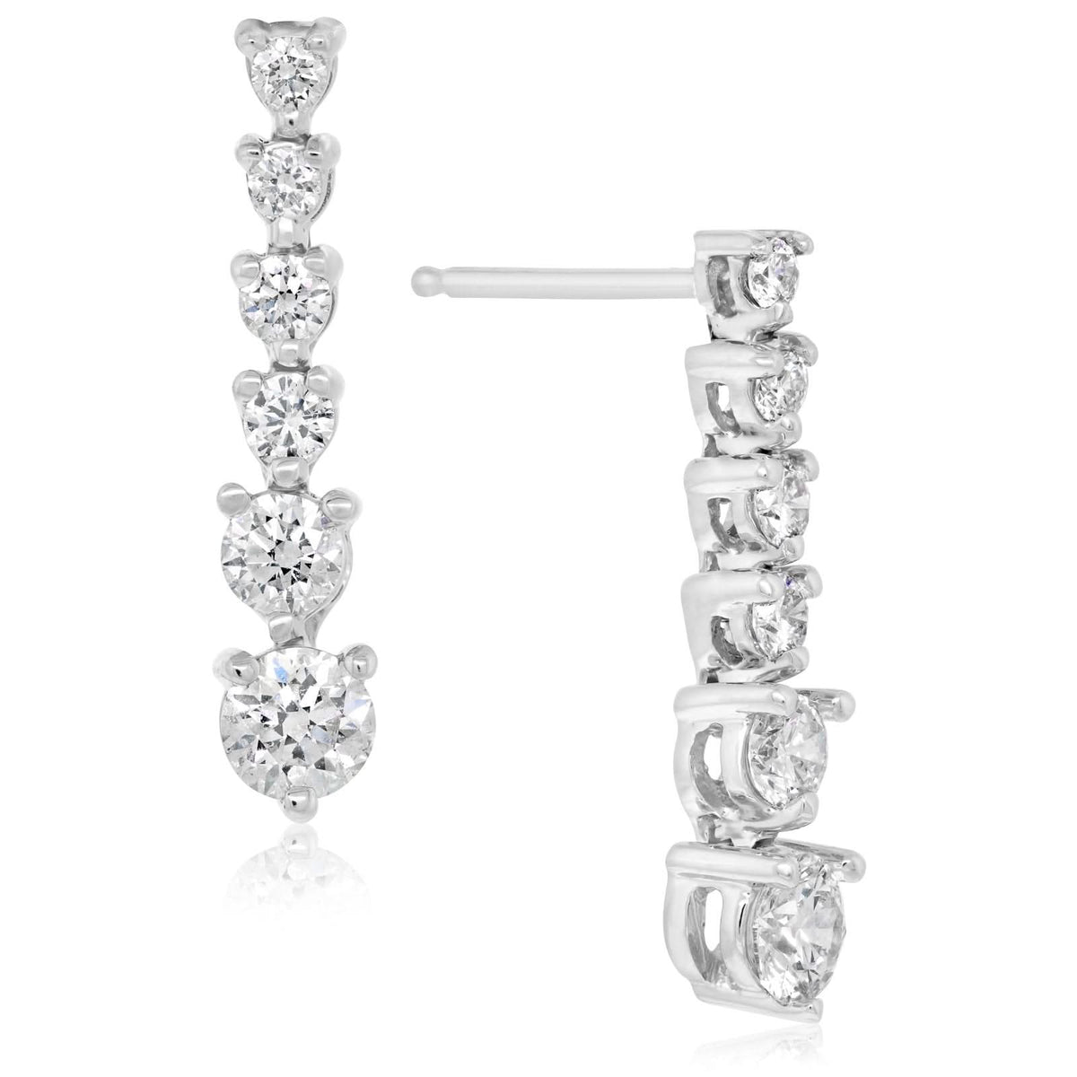 1 Carat Diamond Graduated Earrings
