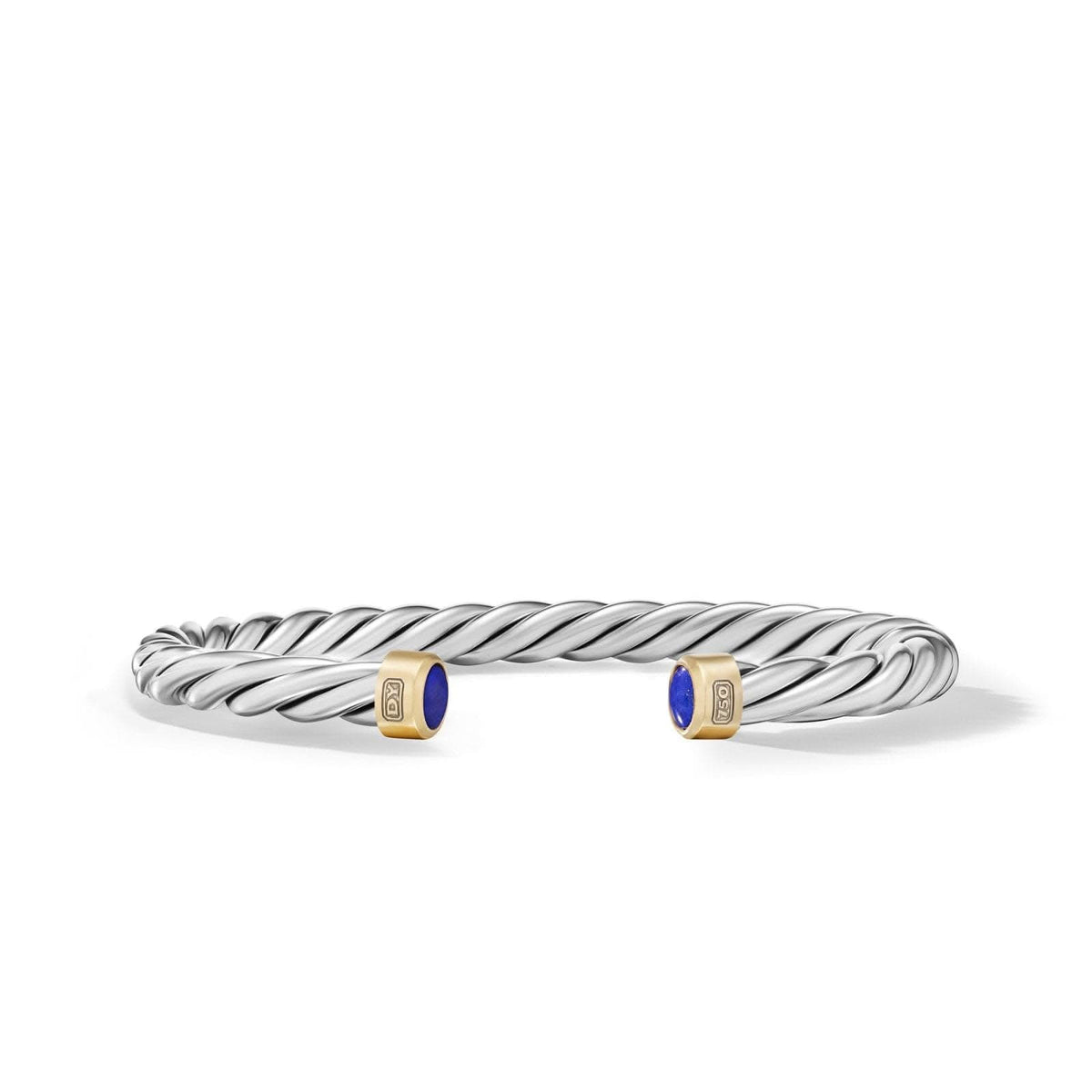 DAVID YURMAN Cable Cuff Bracelet in Sterling Silver with 18K Yellow Gold and Lapis, 6mm
