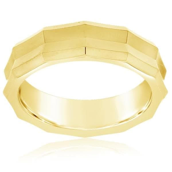 Beveled Edge Inlay Wedding Band
