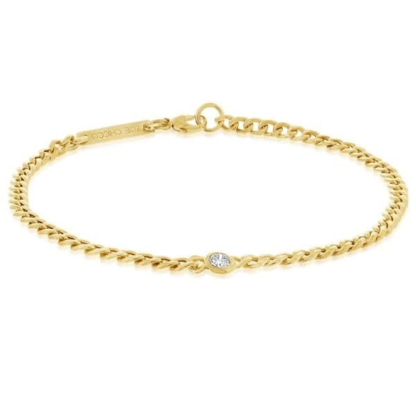 ZOE CHICCO Floating Diamond Curb Chain Bracelet