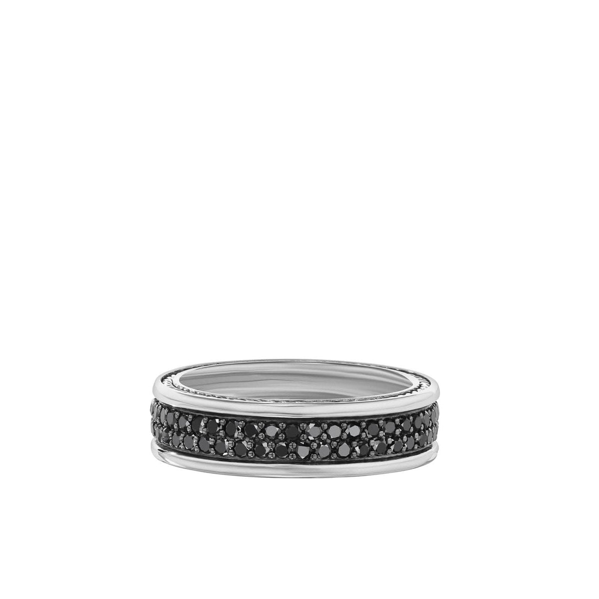 DAVID YURMAN Streamline® Pavé Band in Sterling Silver with Black