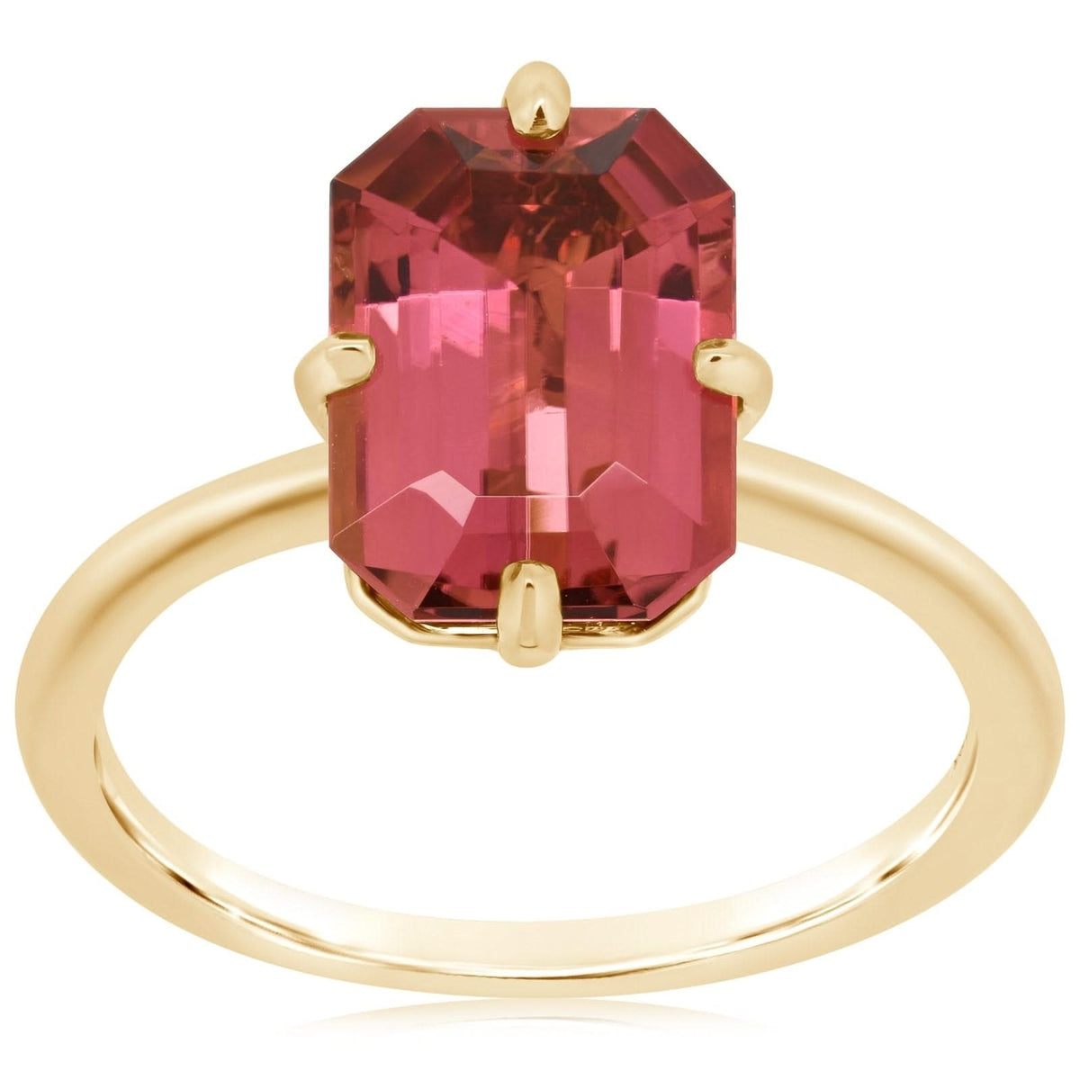 Pink Tourmaline Solitaire Ring