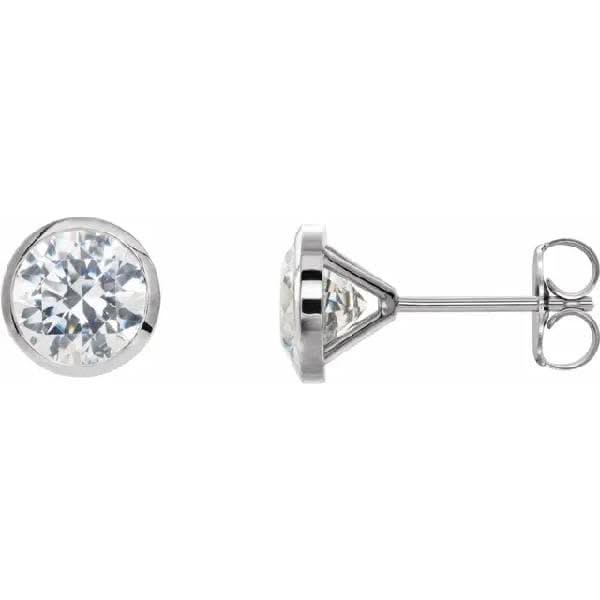 1/5 Carat Bezel Set Diamond Stud Earrings