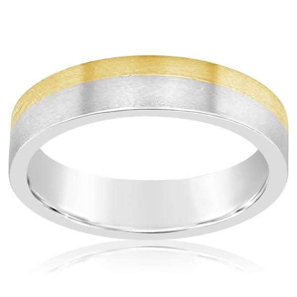 Two Tone Satin Finish Wedding Band