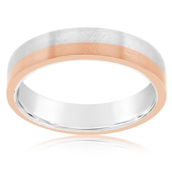 Two-Tone Rose and White Gold Wedding Band