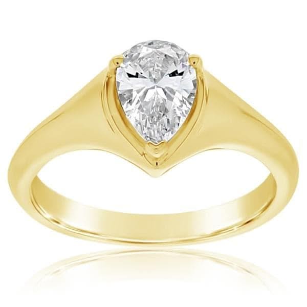 Pear Solitaire Engagement Ring Setting