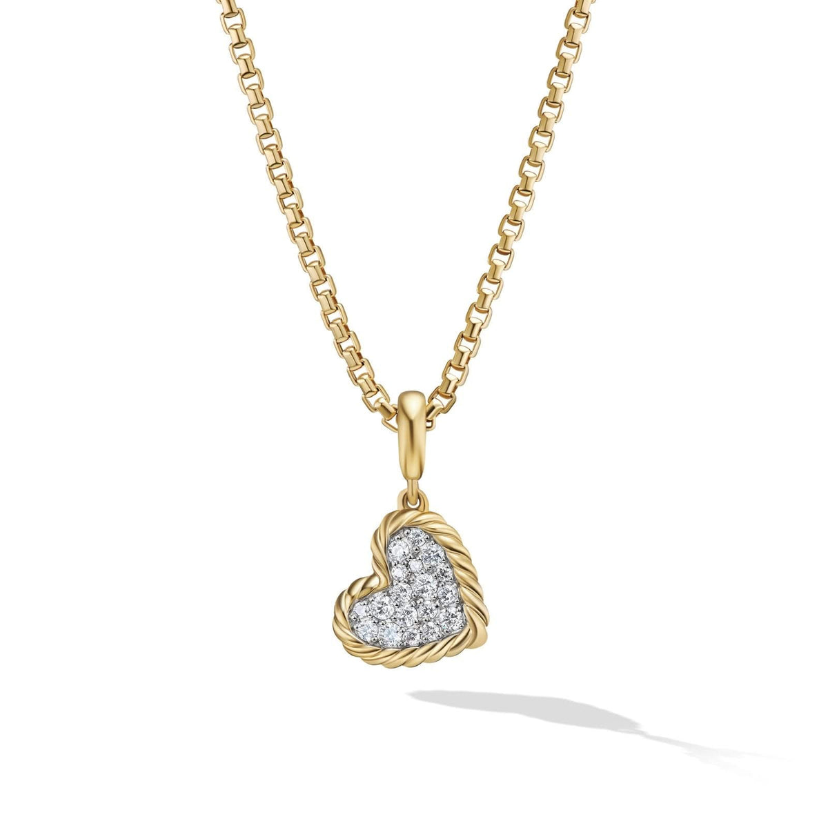 DAVID YURMAN DY Elements® Heart Pendant in 18K Yellow Gold with Diamonds, 12.6mm