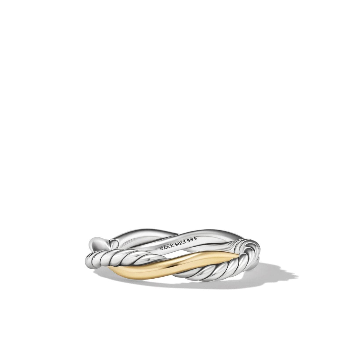 DAVID YURMAN Petite Infinity Band Ring in Sterling Silver with 14K Yellow Gold, 4mm