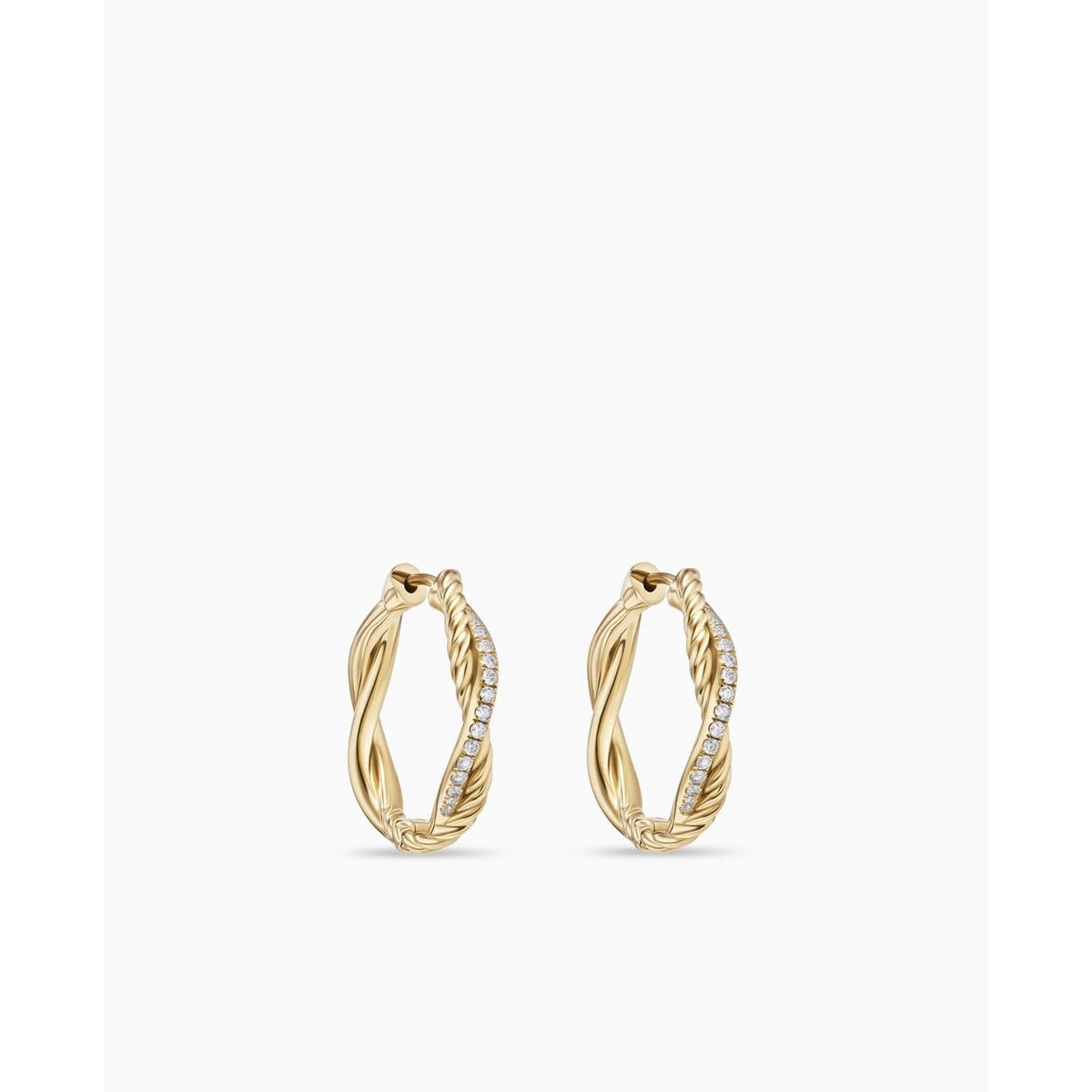 DAVID YURMAN Petite Infinity Hoop Earrings in 18K Yellow Gold with Diamonds, 17.3mm