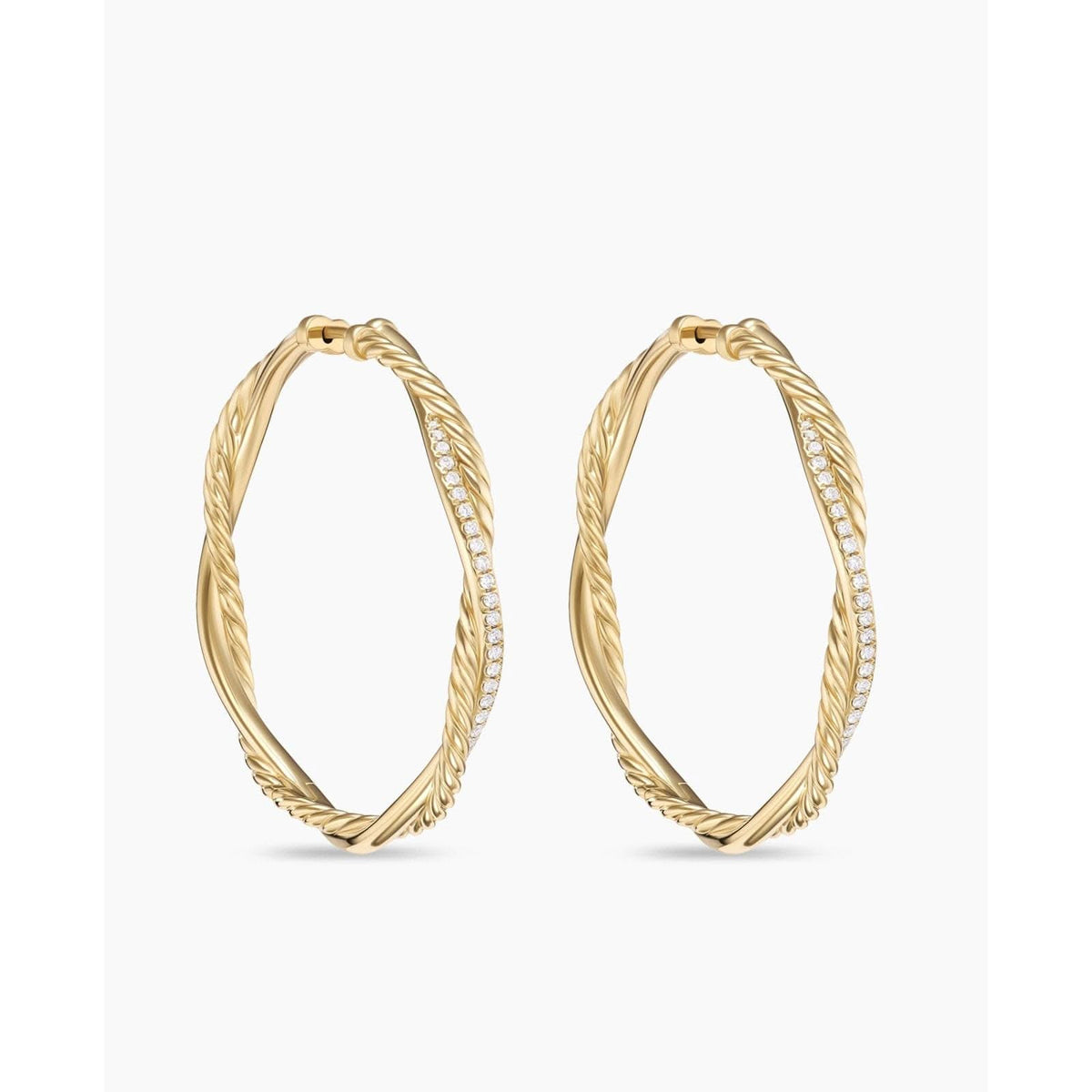DAVID YURMAN Infinity Hoop Earrings in 18K Yellow Gold with Diamonds, 42mm
