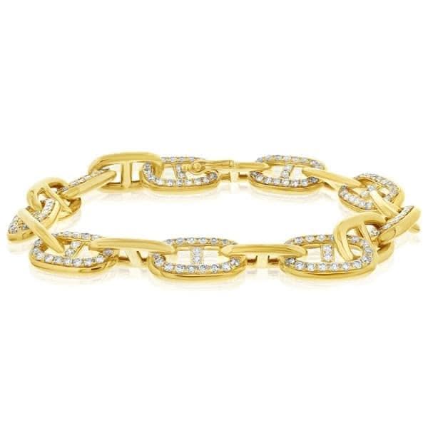 Diamond Interlocking Link Bracelet