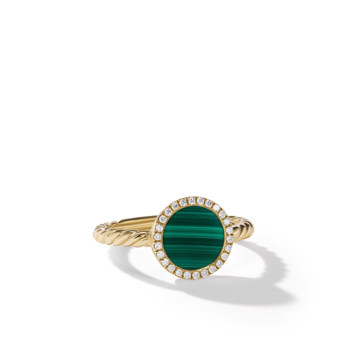 DAVID YURMAN Petite DY Elements® in 18K Yellow Gold with Malachite and Diamonds, 11.3mm