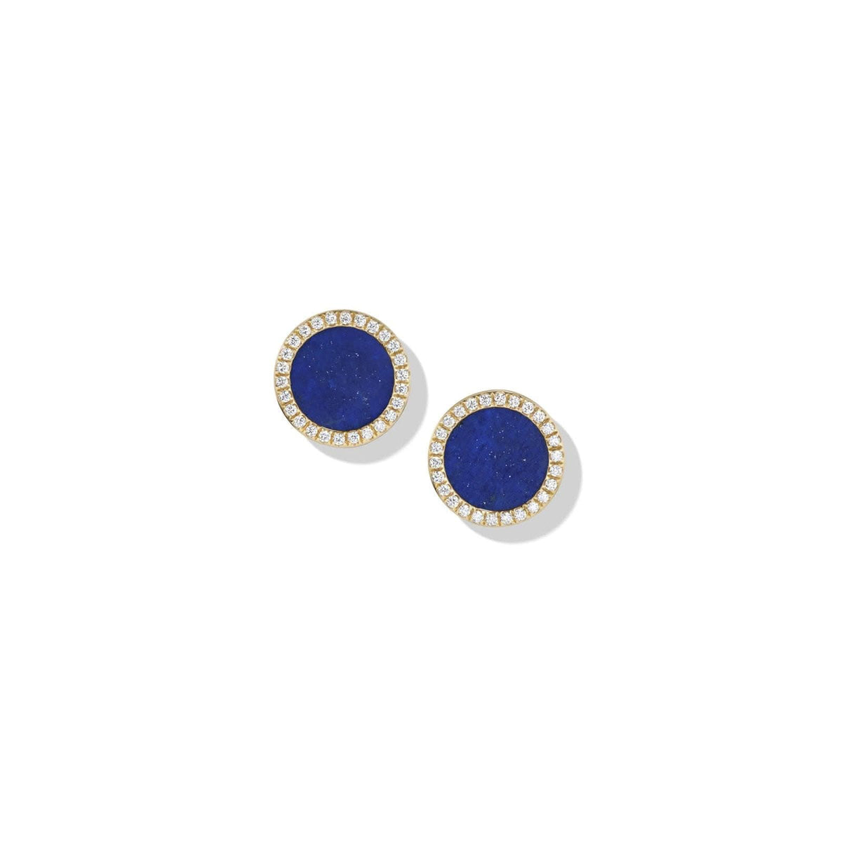 DAVID YURMAN Petite DY Elements® Stud Earrings in 18K Yellow Gold with Lapis and Diamonds, 11mm