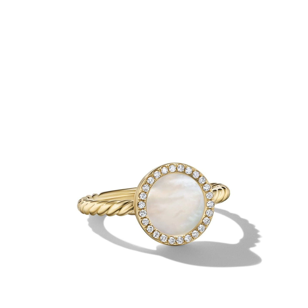 DAVID YURMAN Petite DY Elements® in 18K Yellow Gold with Mother of Pearl and Diamonds, 11.3mm