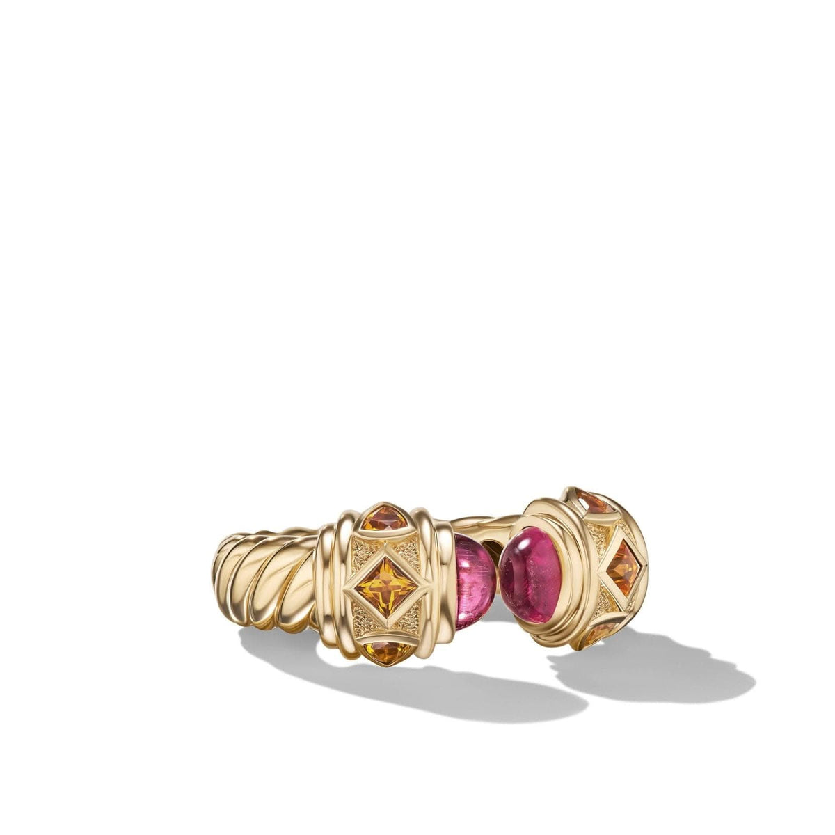 DAVID YURMAN Renaissance® Ring in 18K Yellow Gold with Rubellite and Madeira Citrine, 6.5mm