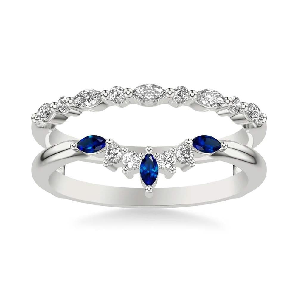 Asymmetrical Diamond & Sapphire Ring Jacket