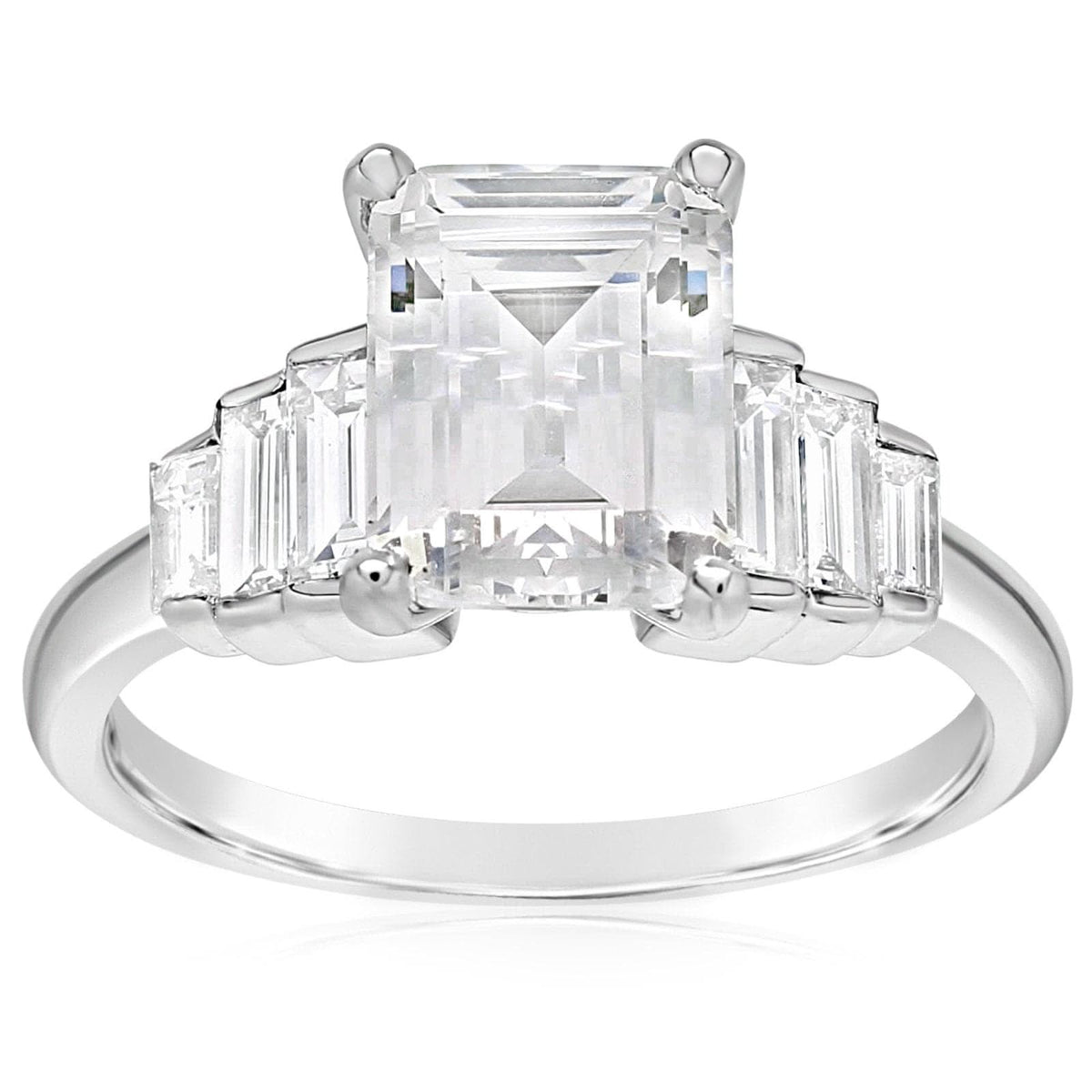 Bar Set Baguette Diamond Engagement Ring Setting