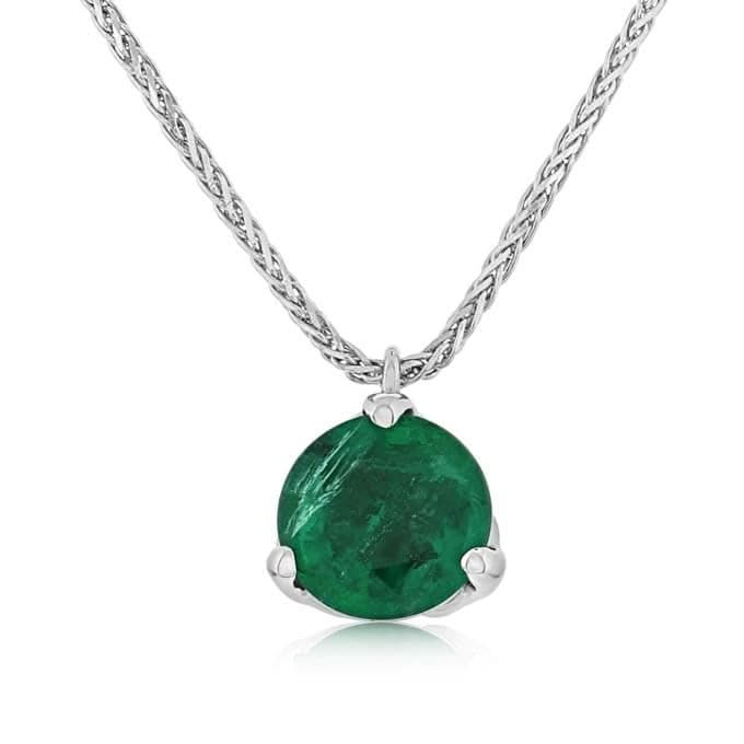 4/5 Carat Emerald Pendant Necklace