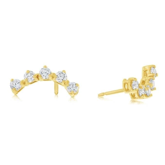 Diamond Curved Ear Climbers
