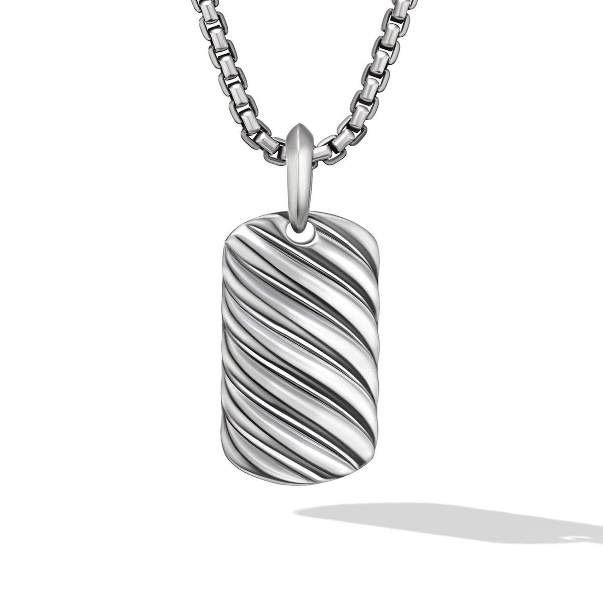 DAVID YURMAN Sculpted Cable Tag in Sterling Silver, 27mm