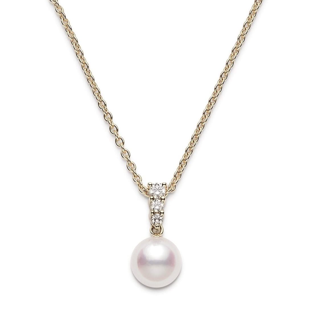 MIKIMOTO Akoya Pearl & Diamond Necklace